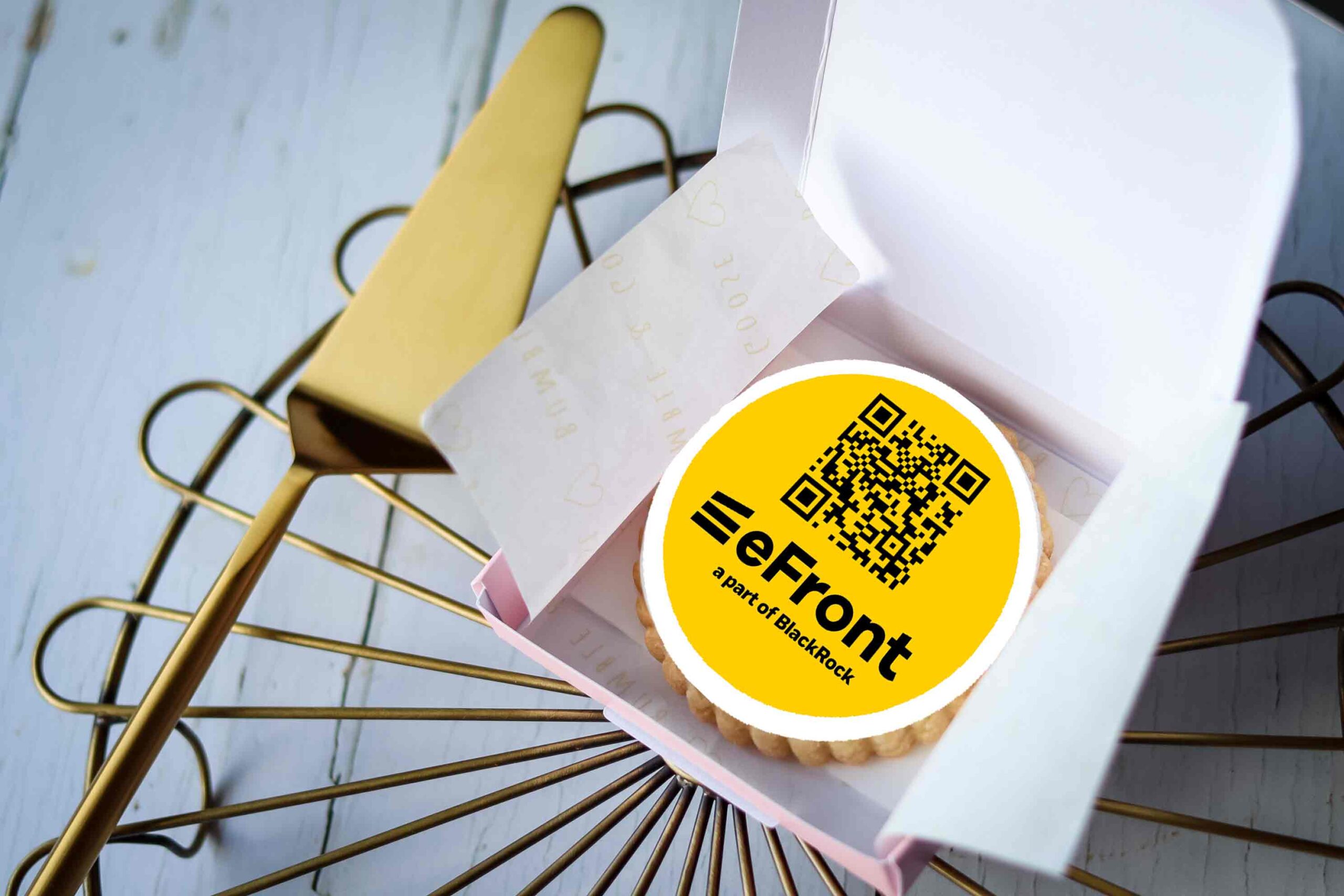 QR Code biscuit for Blackrock eFont event