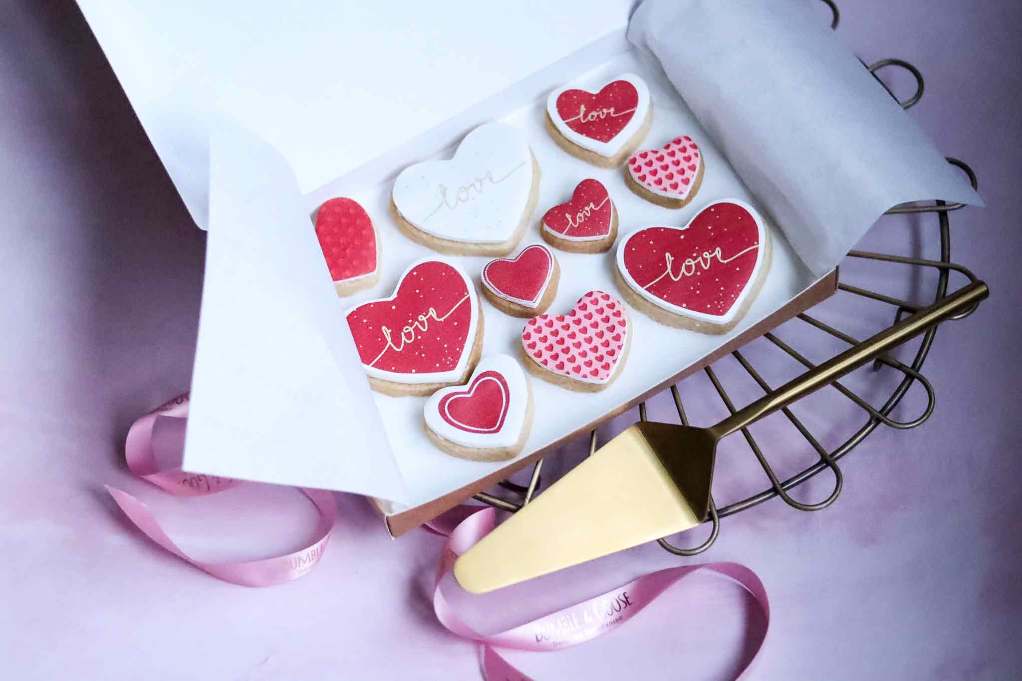 Valentine’s Heart Biscuits & Brownie Luxury Bundle Gallery Image