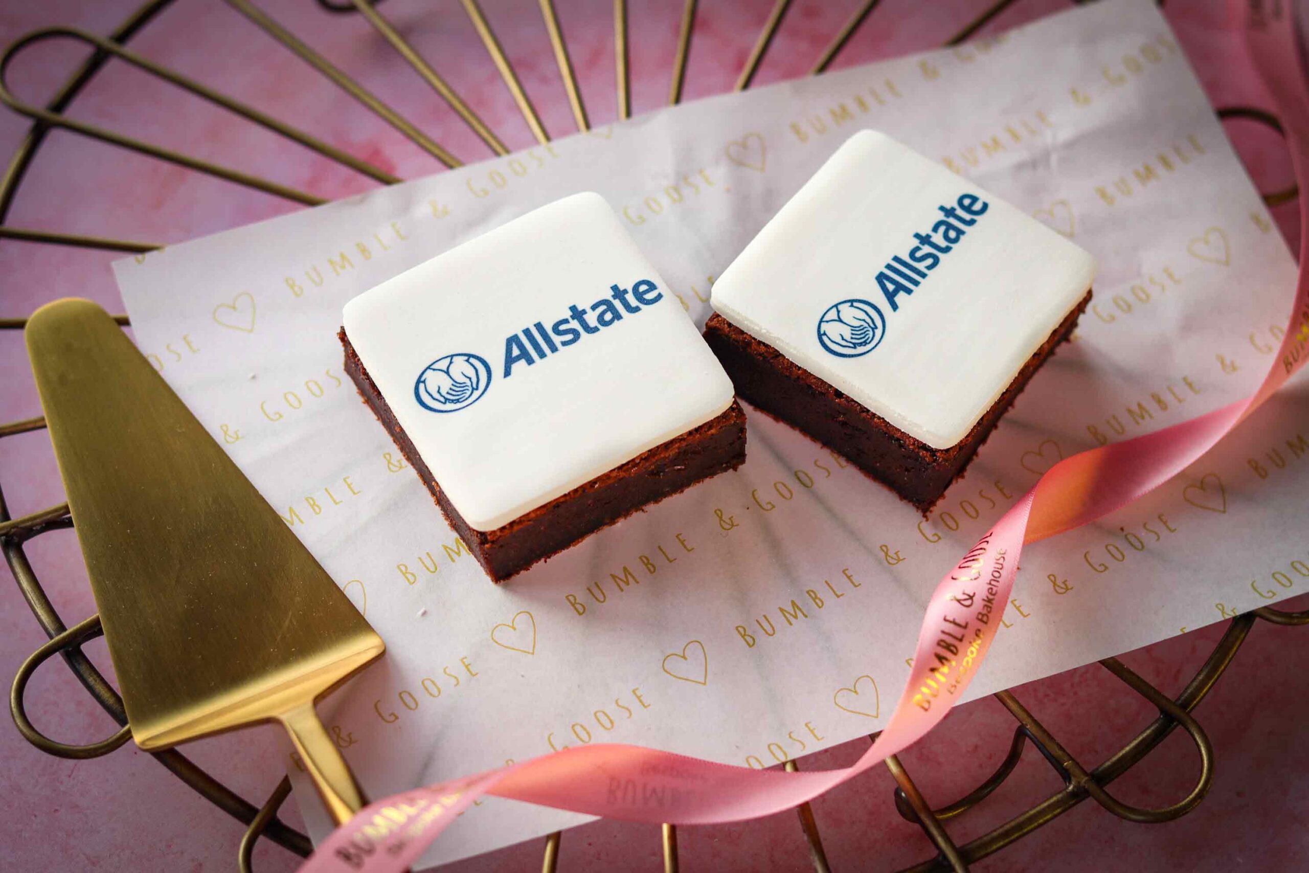 luxury branded brownies delivered by bumble and goose