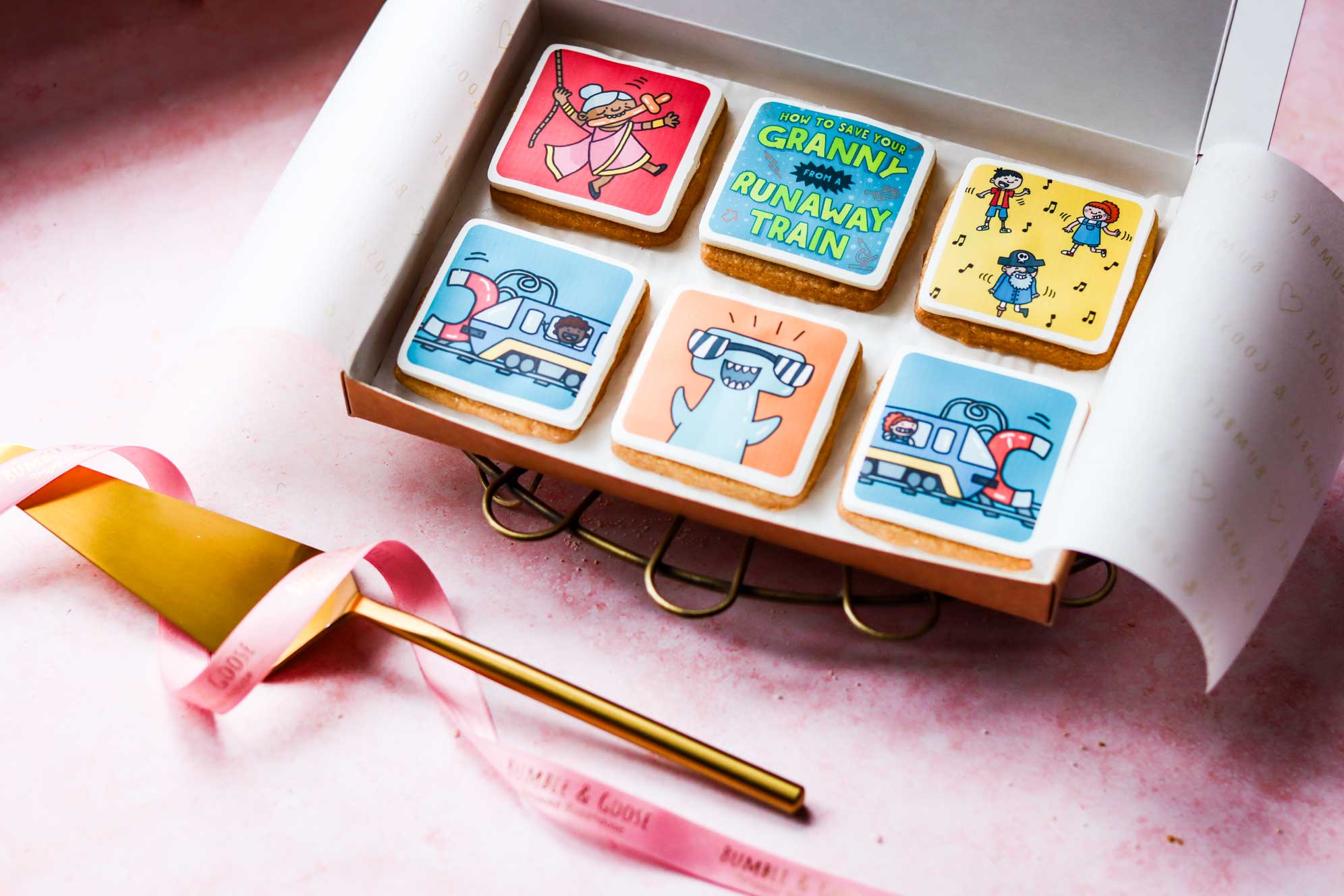 Square Custom Personalised Biscuits – Gift Box