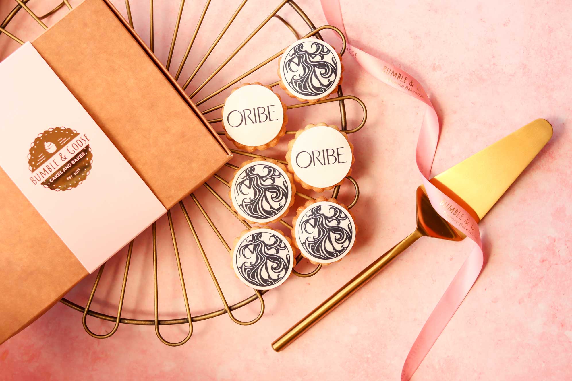 ORIBE branded biscuits corporate event Bumble & Goose