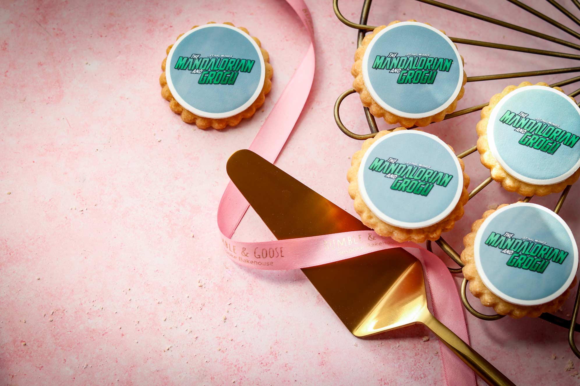 Star Wars The Mandalorian and Grogu branded biscuits Disney Plus event custom personalised biscuits Bumble & Goose