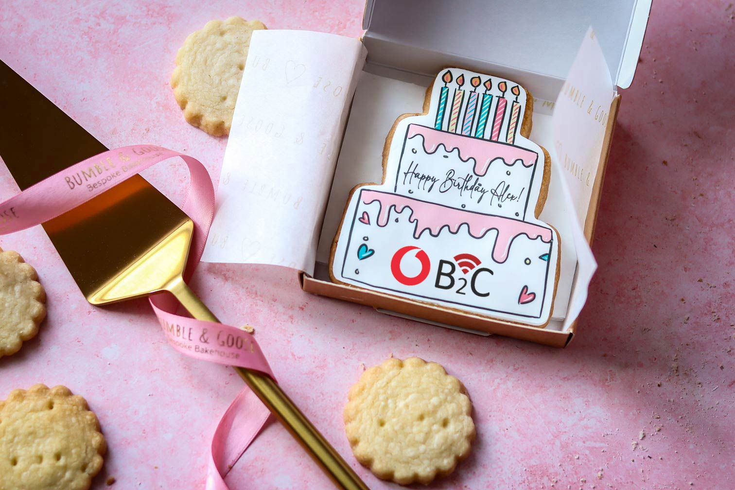Personalised birthday gift biscuits from Bumble and Goose